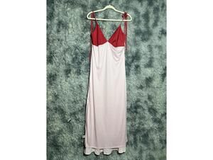 Two-Tone Satin Slip Dress with Tie Straps
